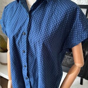 Filson Indigo Geometric Cap Sleeve Shirt